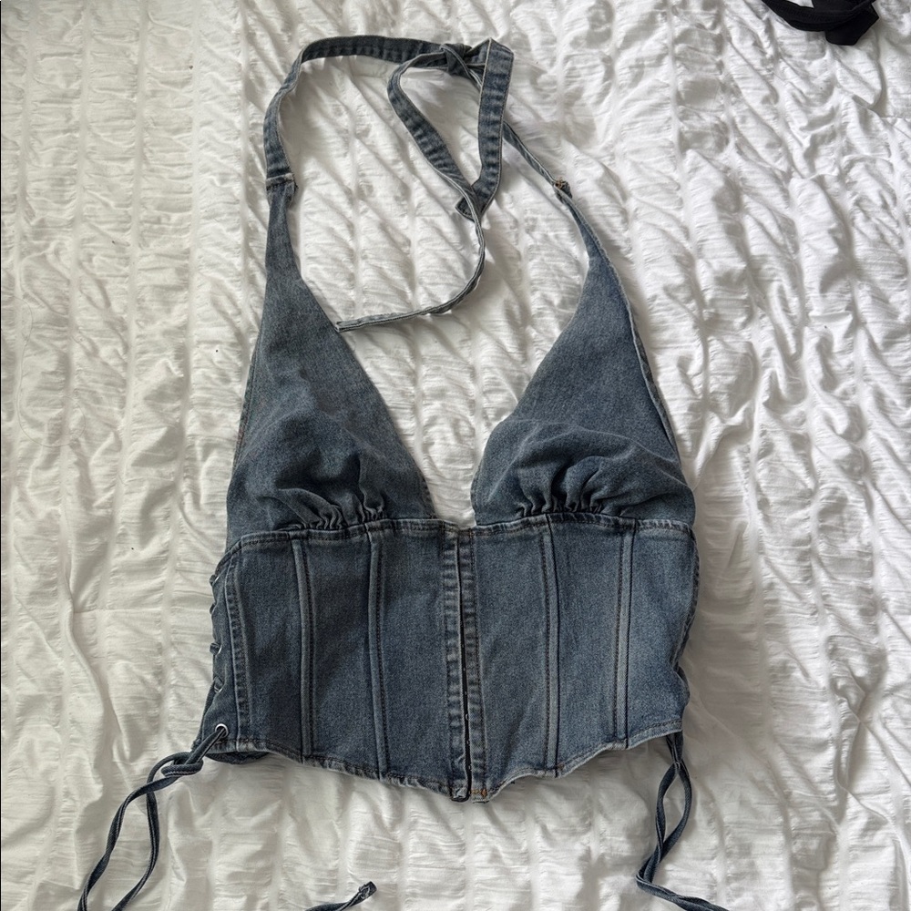Windsor Blue Denim Crop Top